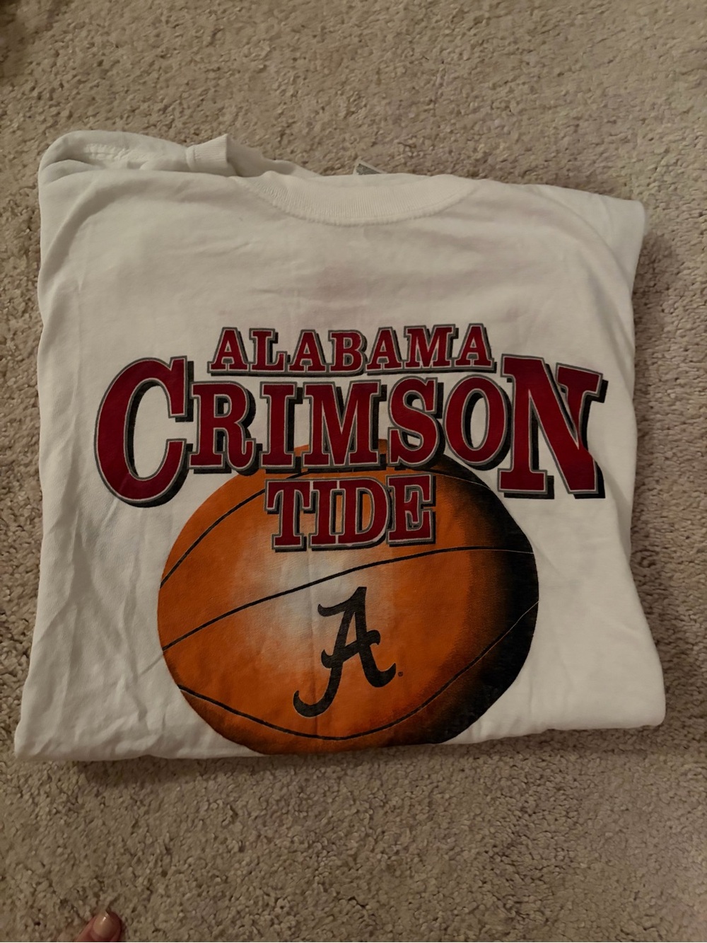 Alabama Crimson Tide Basketball Graphic Tee - White with Crimson & Orange